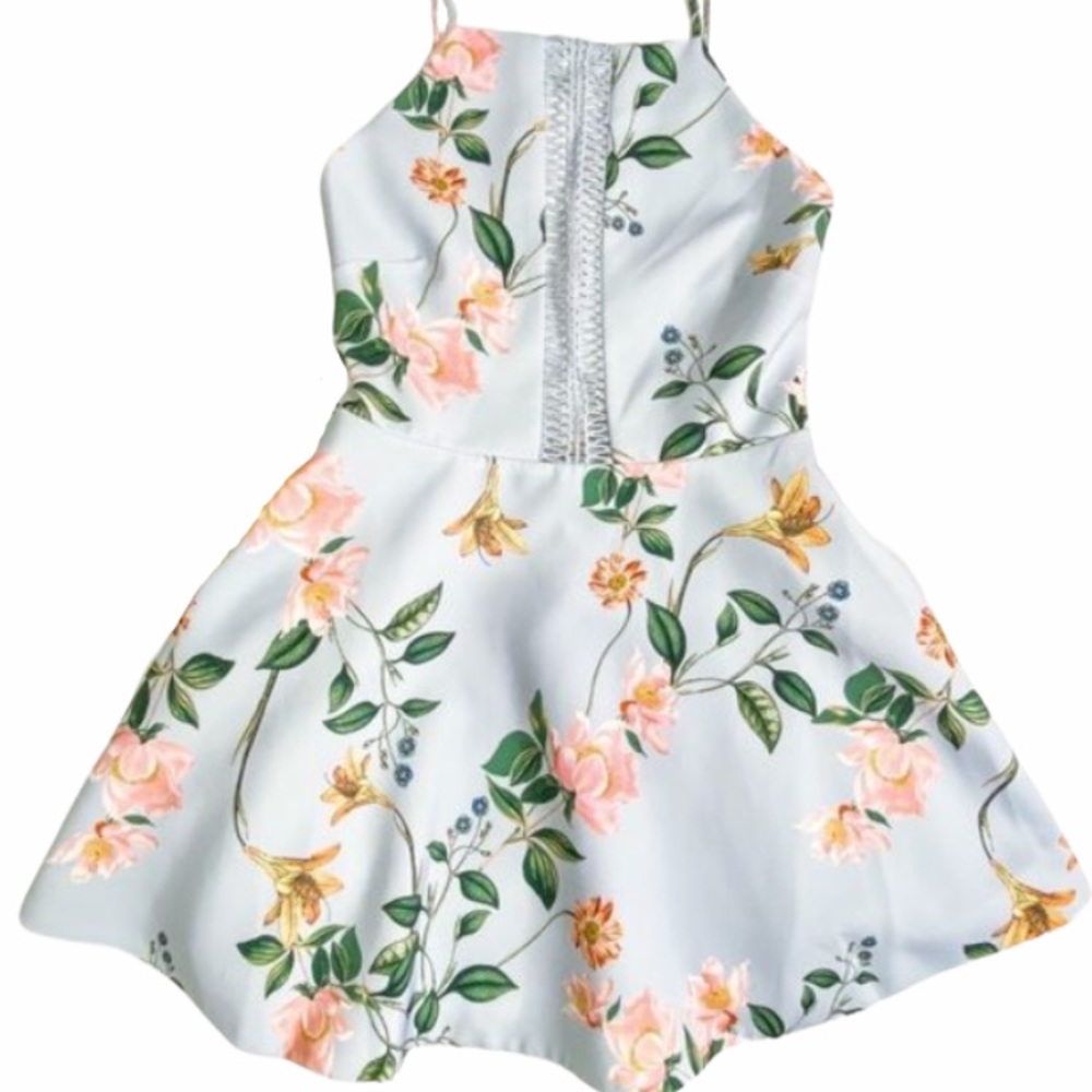 KEEPSAKE THE LABEL Do It Right Floral Printed Flowy Mini Dress size M - Picture 4 of 10